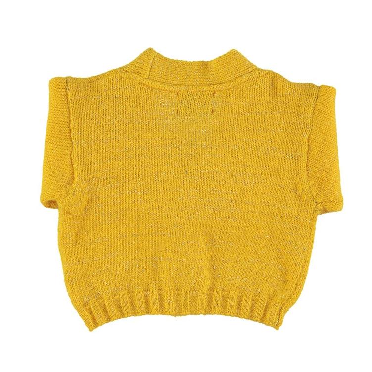 Knitted V jacket yellow - 0