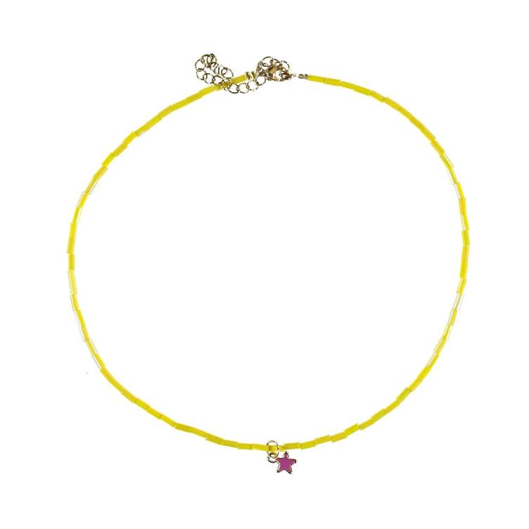 necklace yellow beads