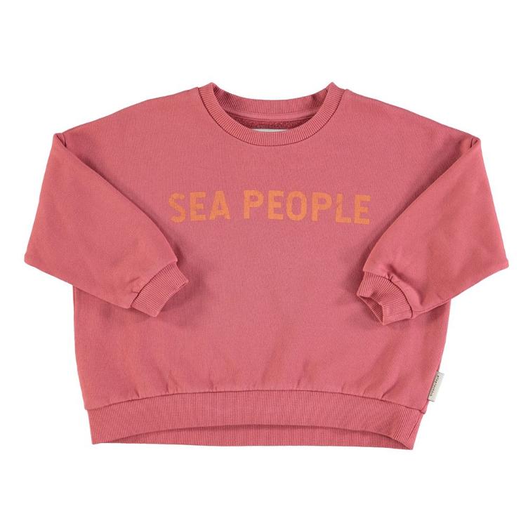 Sweatshirt pink w sea people print