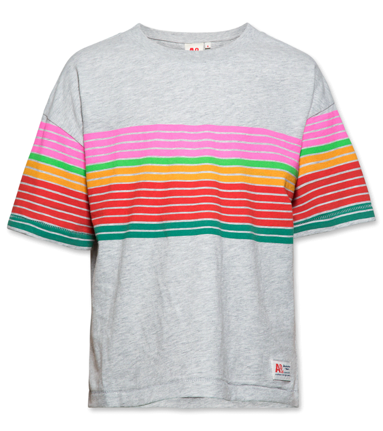 t shirt oversized striped brushed tee