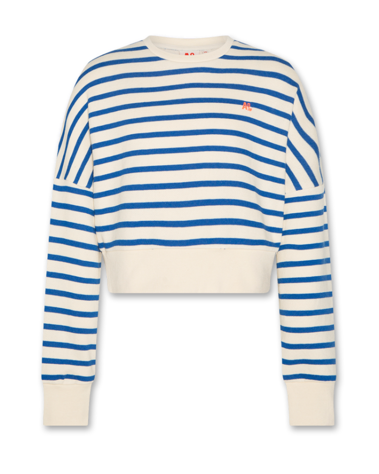 abby sweater logo stripe bright blue