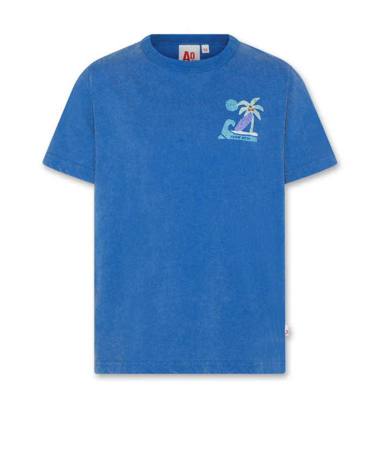 mat tshirt surfs up bright blue