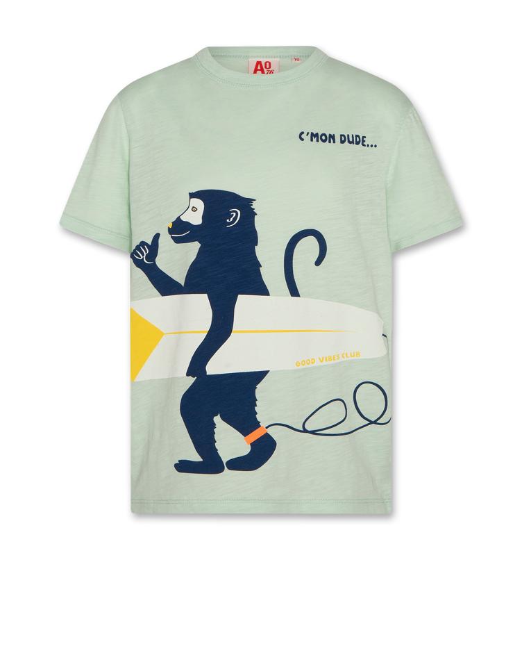 mat tshirt monkey light green