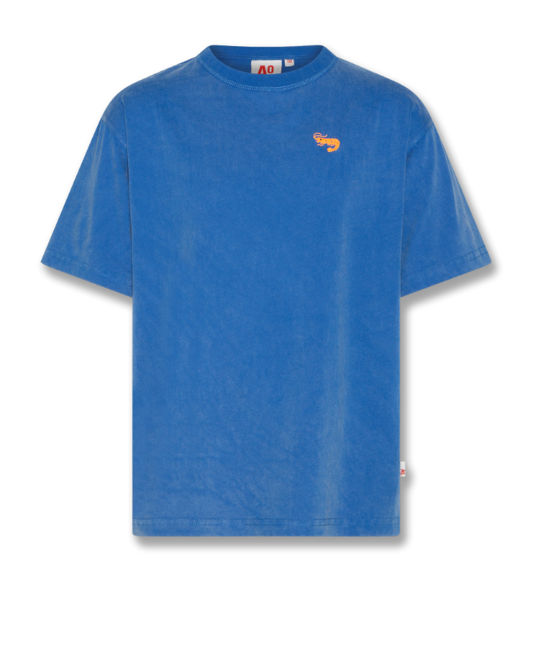 silas t-shirt shrimp bright blue