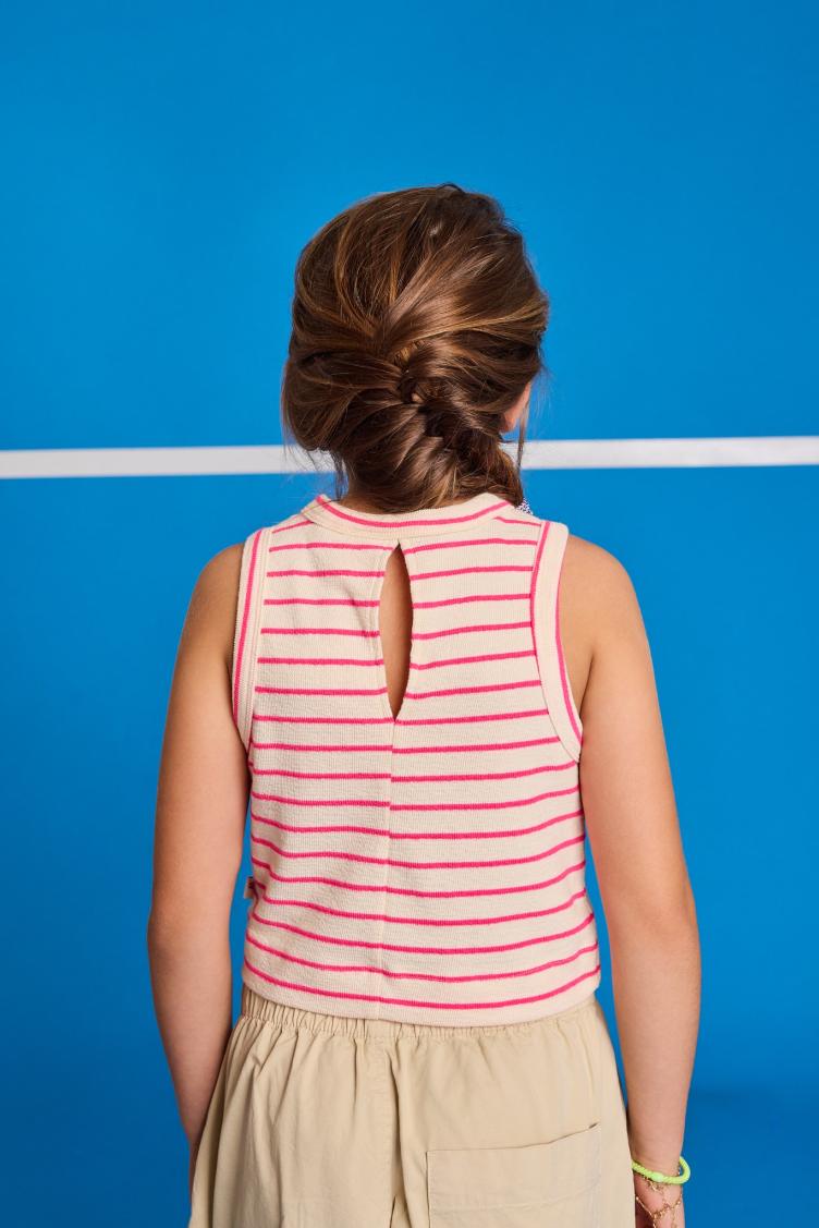 melli t shirt stripe pink - 2