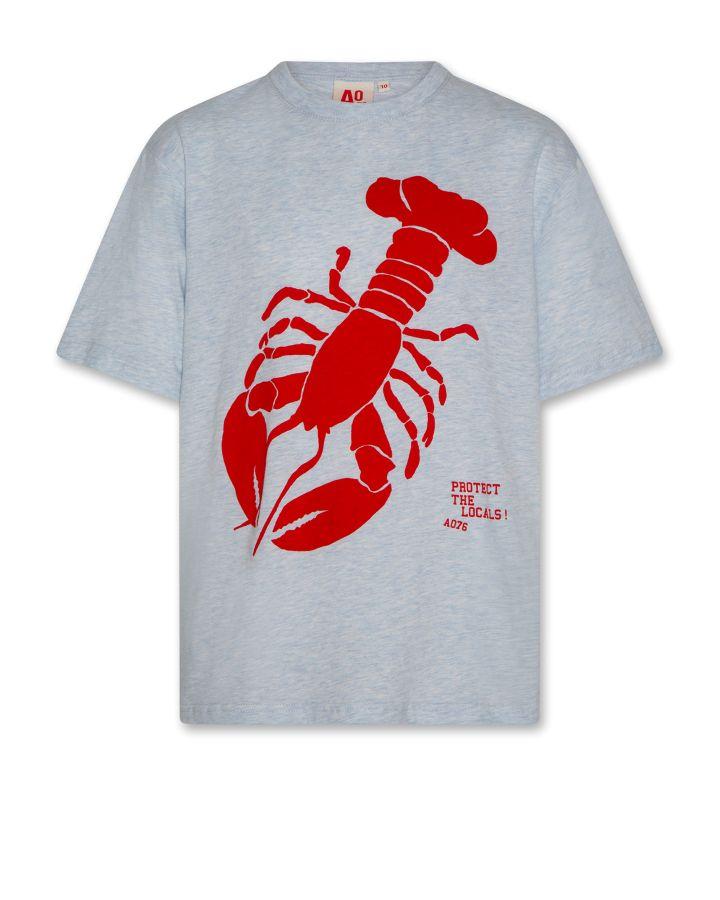silas t shirt lobster heather light blue