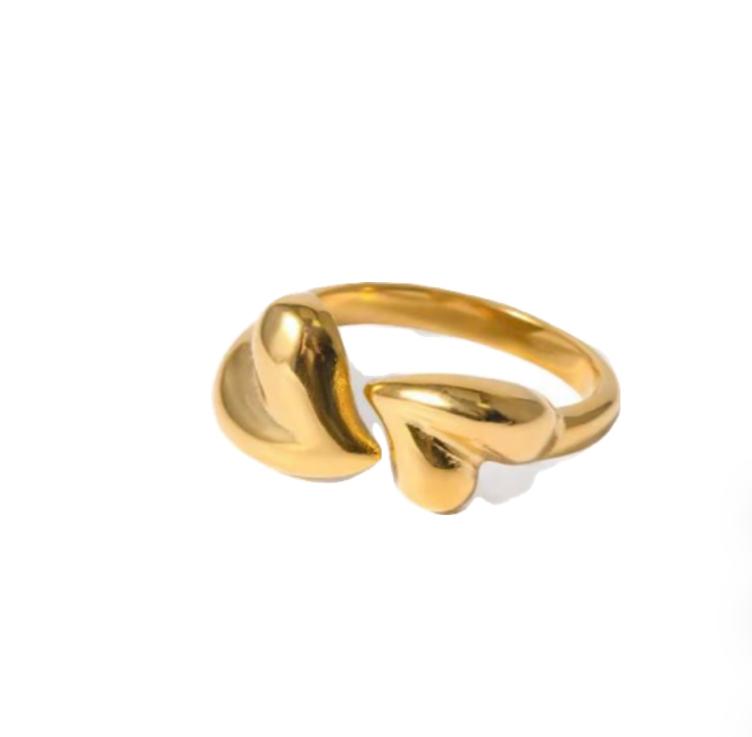 2 hearts fingerring