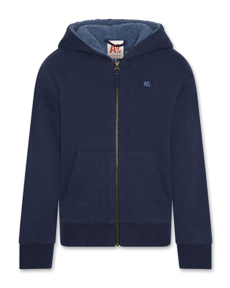 clayton zip sweater logo indigo