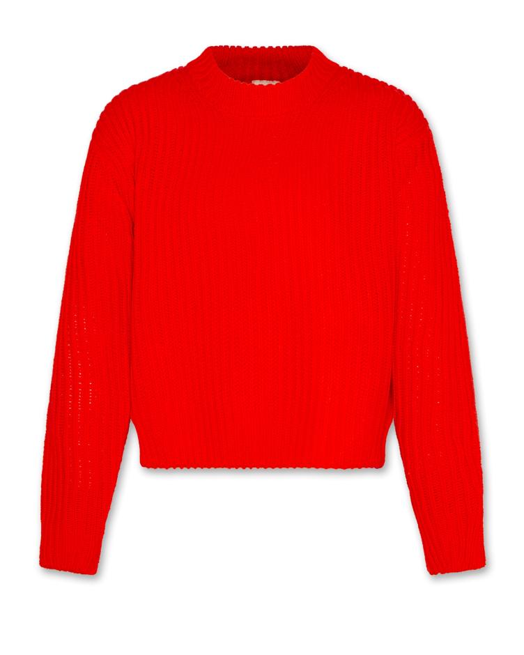 carla c neck plain fluo red