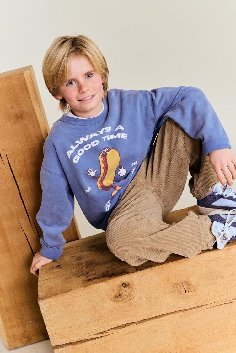 oscar sweater hot dog denim blue - 0