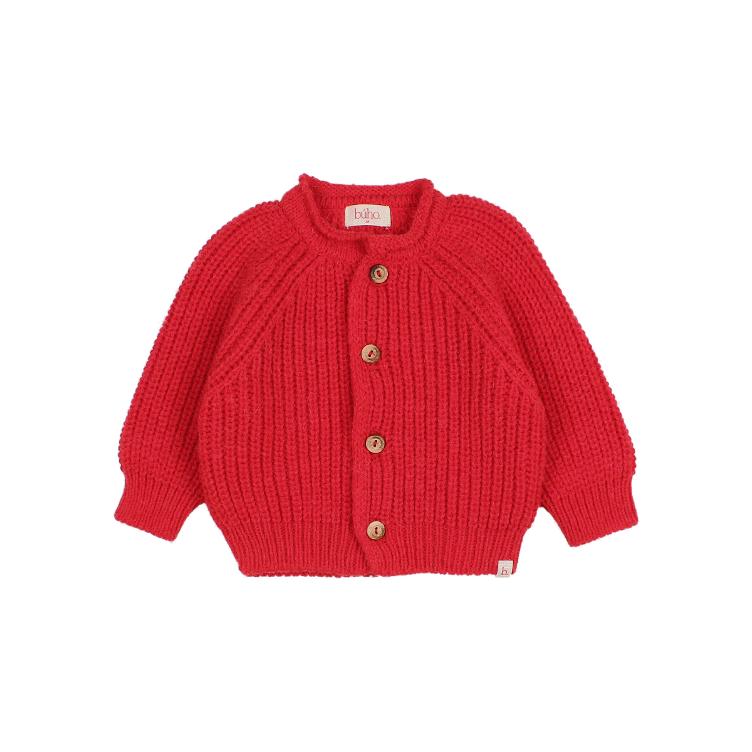 BB soft knit cardigan poppy red