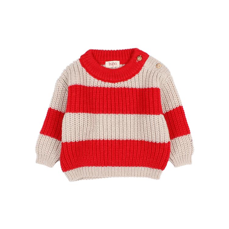 BB stripes jumper poppy red