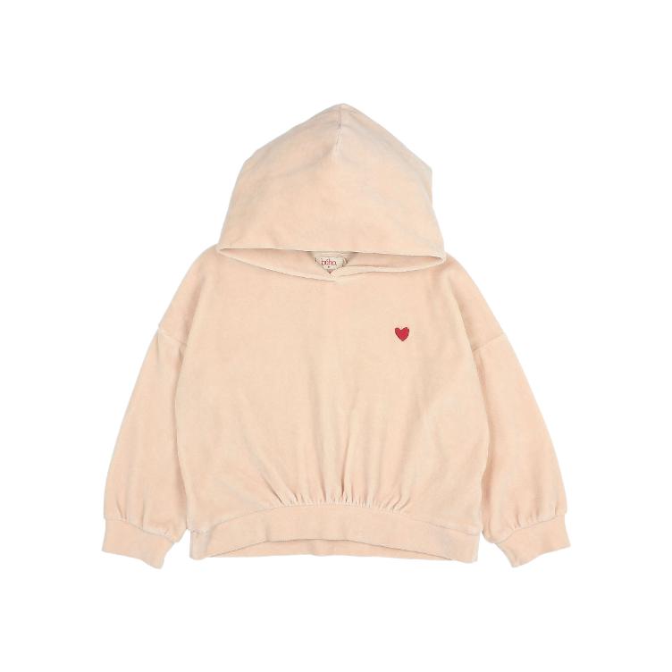 Velvet Hoodie cream pink