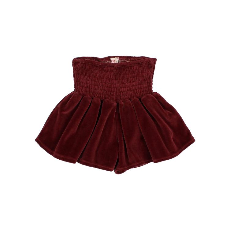 Velvet skirt short pomegranate