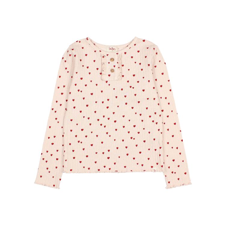 Mini cuore Tshirt cream pink - 0