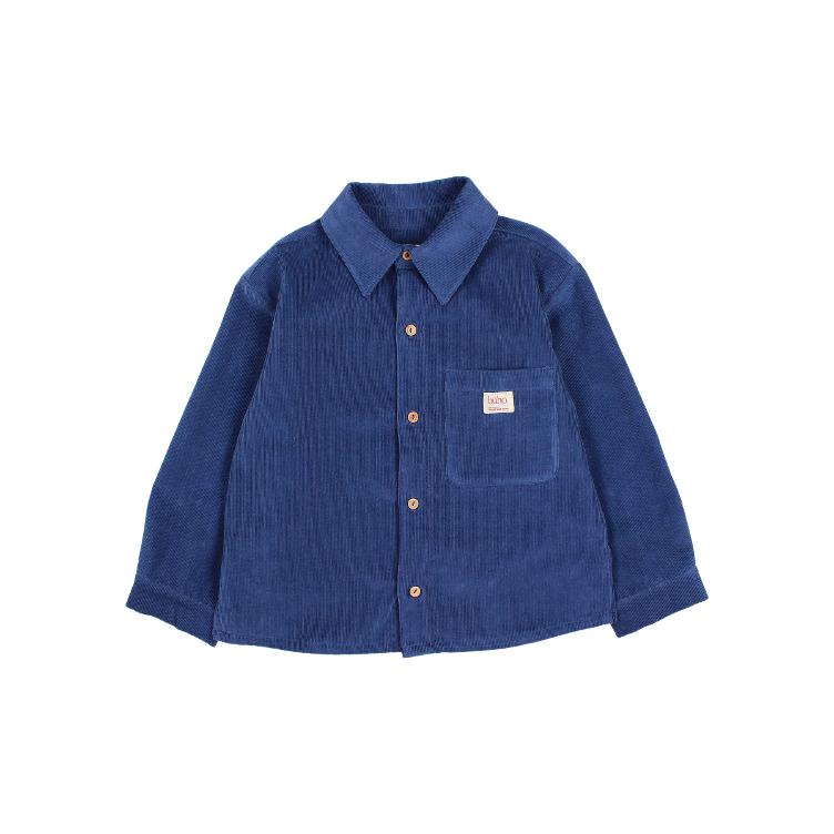 Soft velour shirt marine