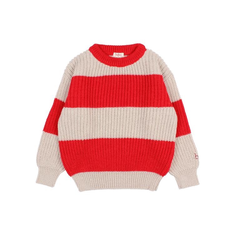Stripes jumper poppy red