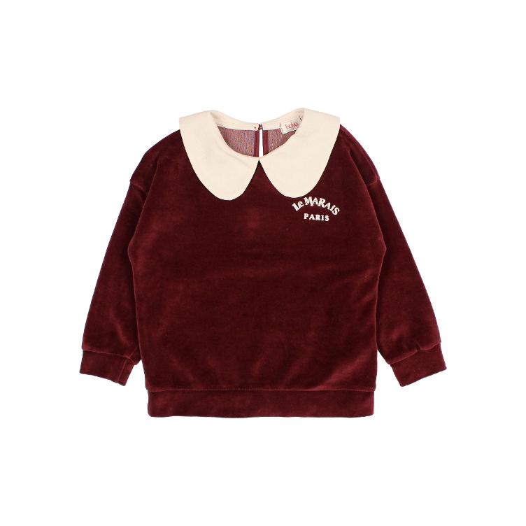 Velvet sweatshirt pomegranate