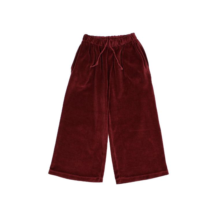 Velvet wide leg pants pomegranate - 0