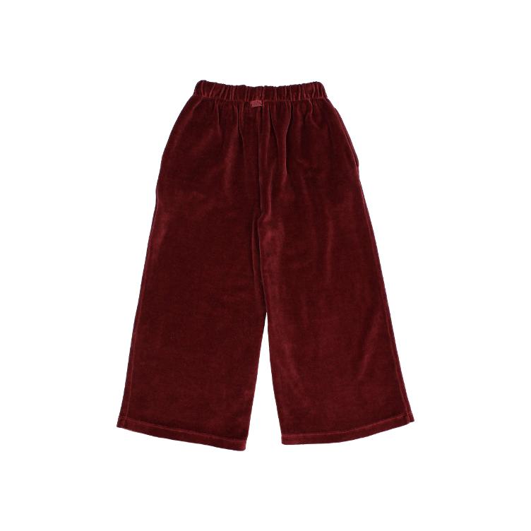 Velvet wide leg pants pomegranate - 1