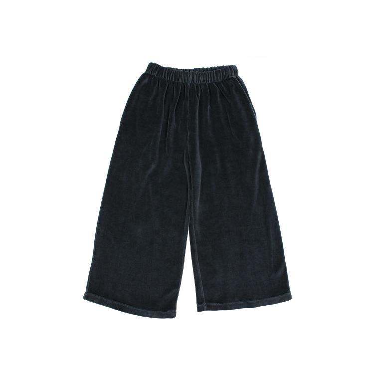 Velvet wide leg pants whale