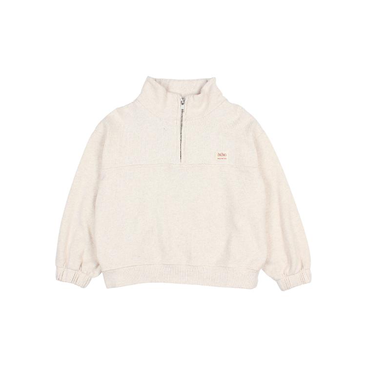 Soft zip sweatshirt ecru melange