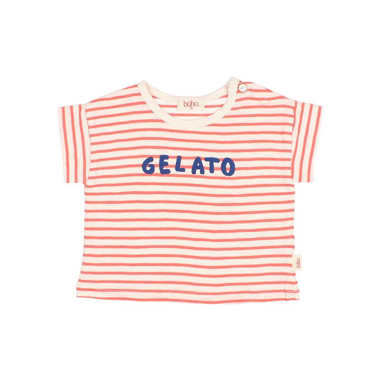 BB stripes t-shirt coral