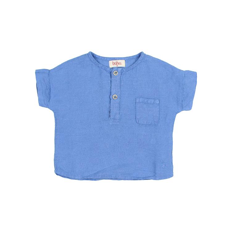 BB linen shirt ocean blue