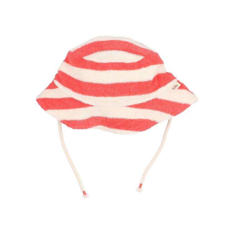 BB terry stripes hat coral