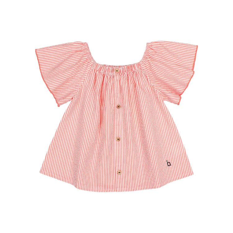 Stripes blouse coral