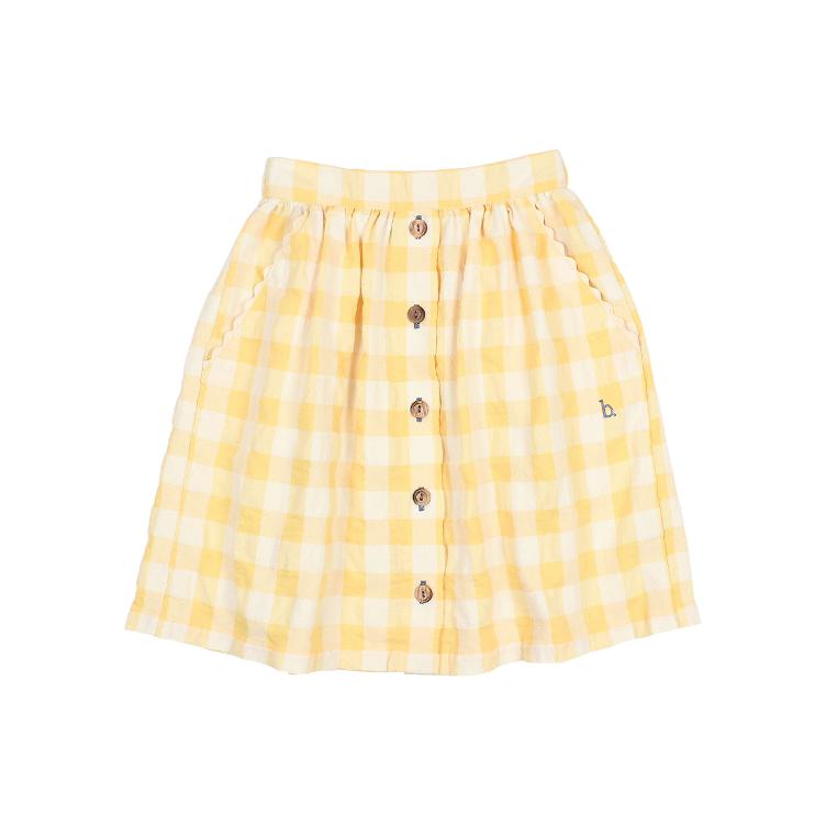 Gingham midi skirt sun