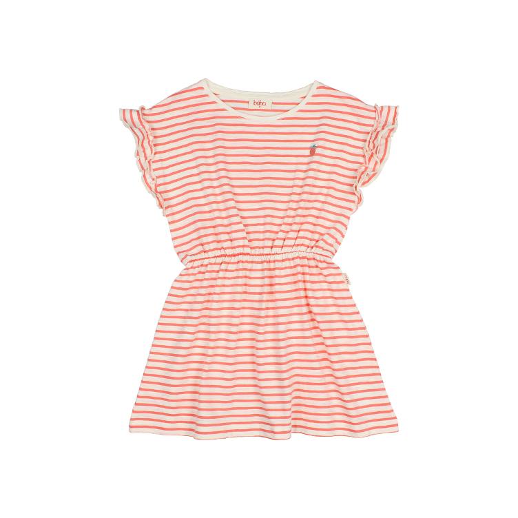 Stripes Dress coral