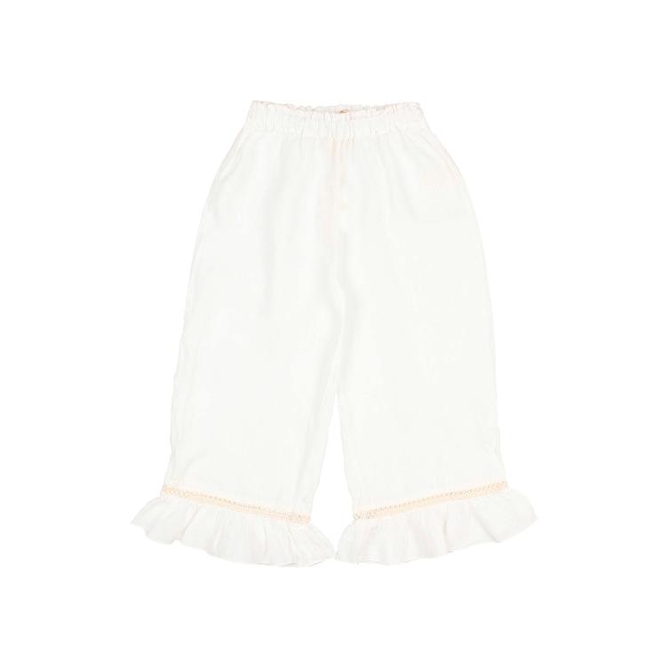Linen girly pants white