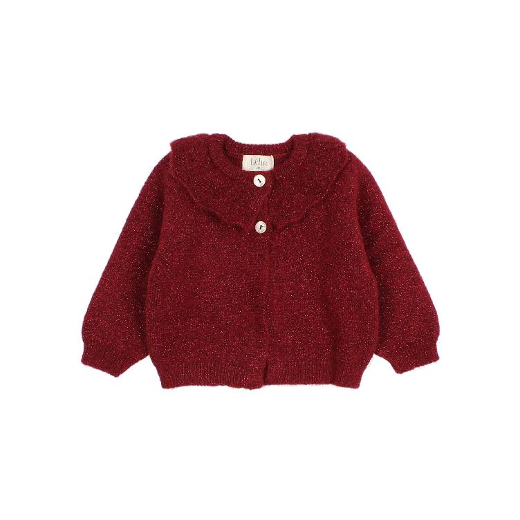 BB lurex cardigan burgundy