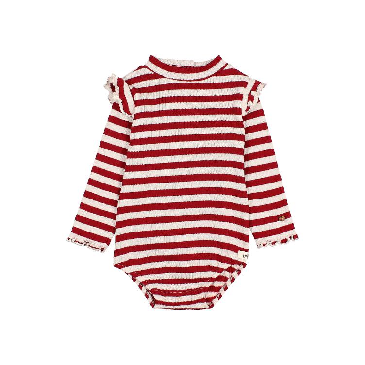BB fancy stripes bodysuit burgundy