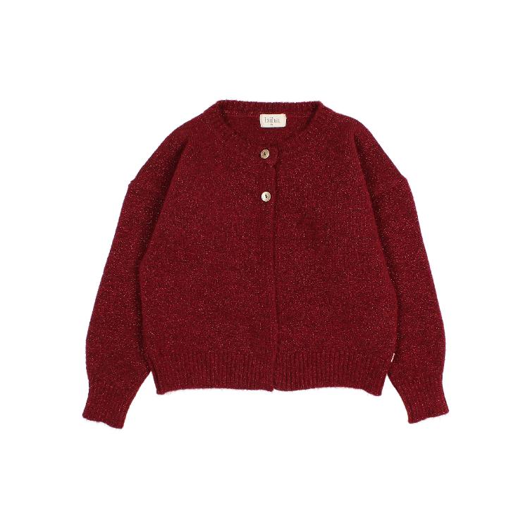 lurex cardigan burgundy