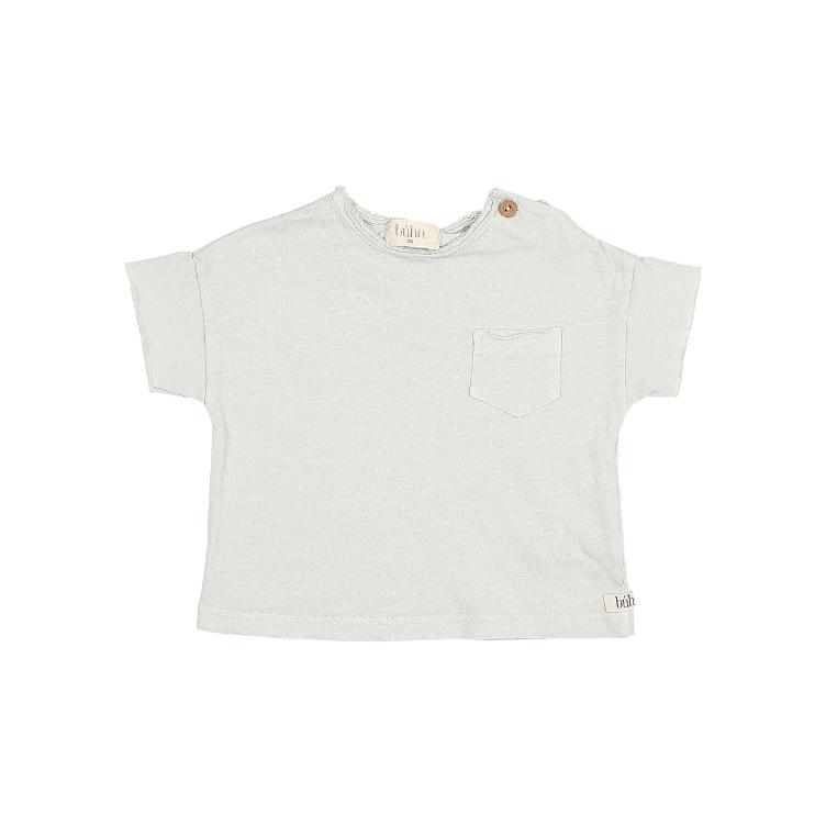 BB Pocket Linen T shirt sky gray