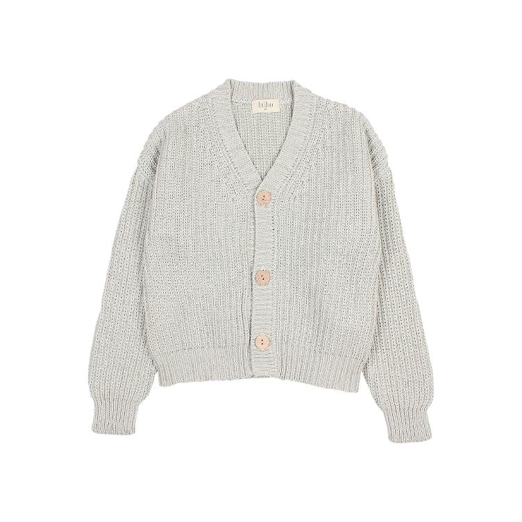 Cotton knit Cardigan sky gray