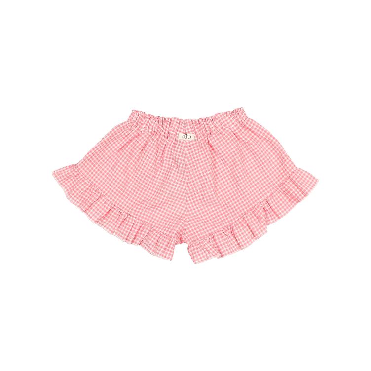 Gingham shorts coral red - 0