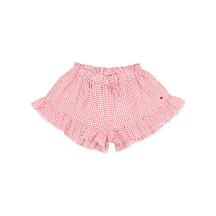 Gingham shorts coral red