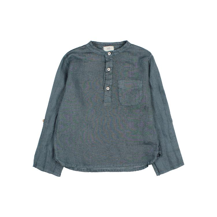 Linen kurta shirt blue teal