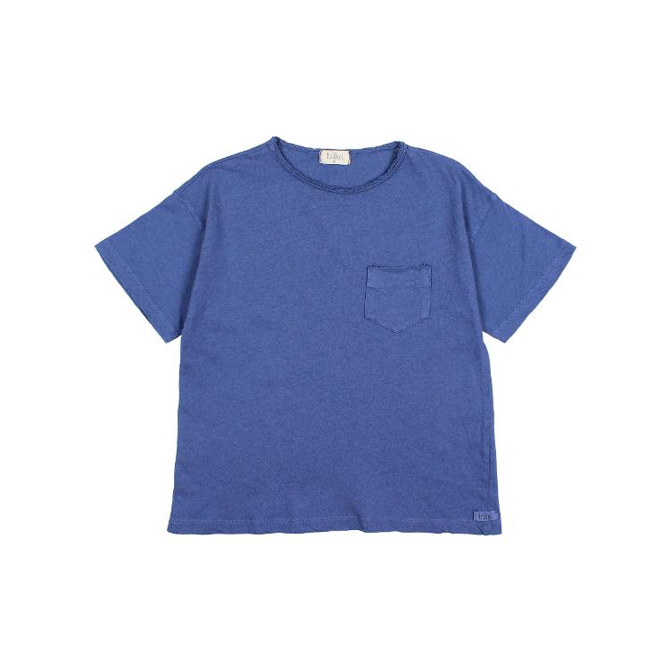 Pocket linen t shirt royal blue