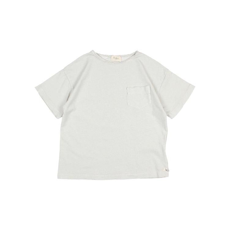 Pocket linen t shirt sky gray