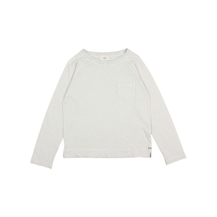 Long sleeve linen T shirt sky gray