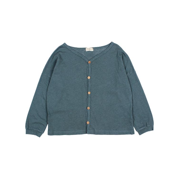Linen Cardigan blue teal