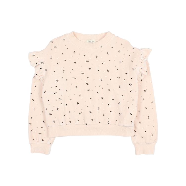 velvet cuore sweatshirt cream pink