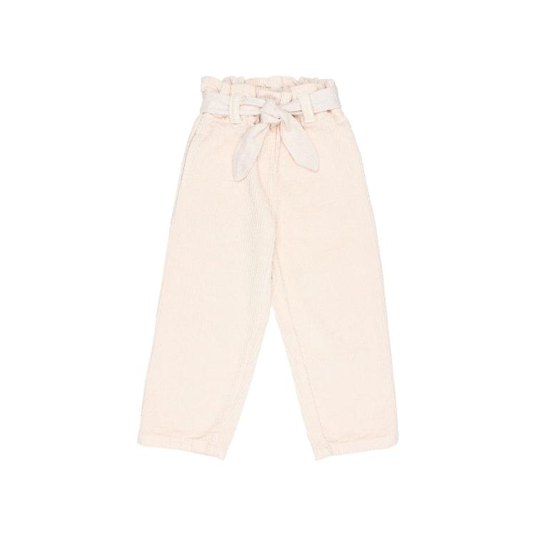 girly corduroy pants cream pink