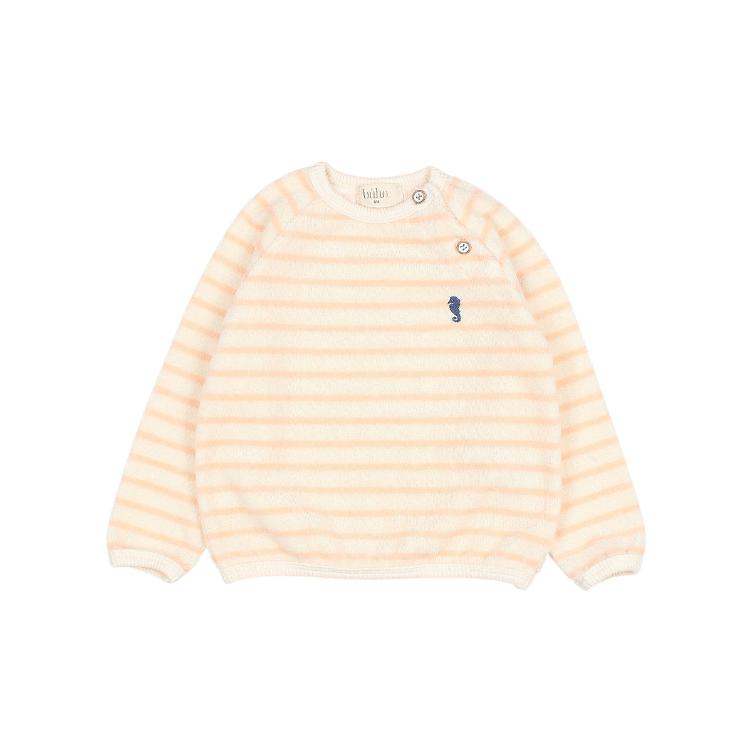 BB terry stripes sweatshirt light pink