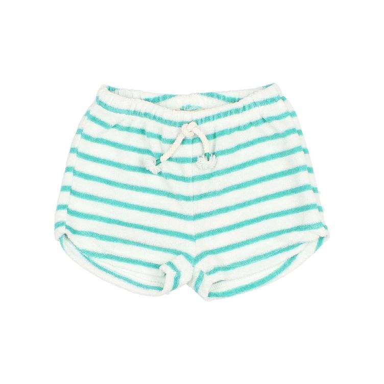 BB terry stripes shorts pool green