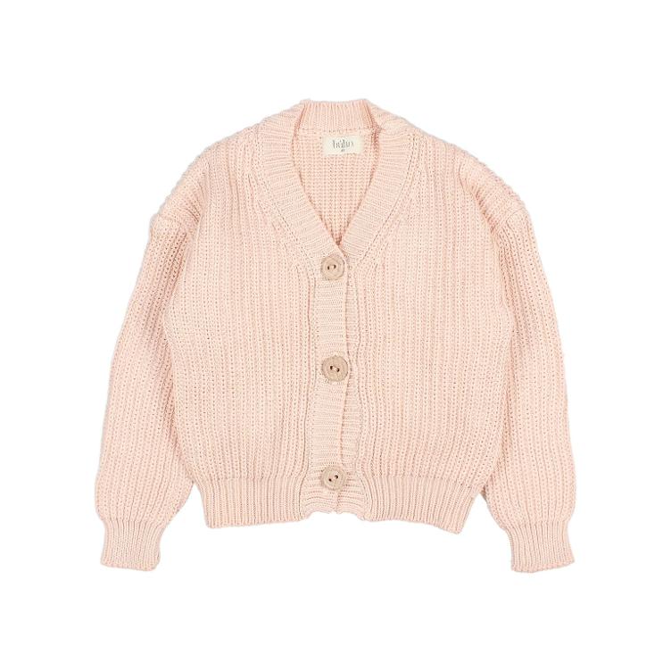 Cotton knit cardigan light pink